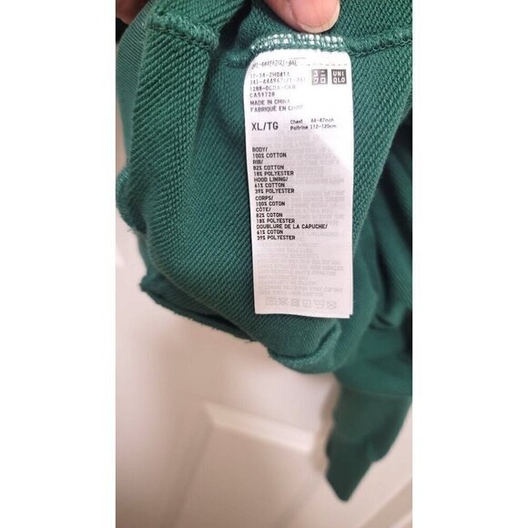 Uniglo Green Hoodie Pullover Sweatshirt with Pockets & Hood SIze XL/T - Picture 10 of 10